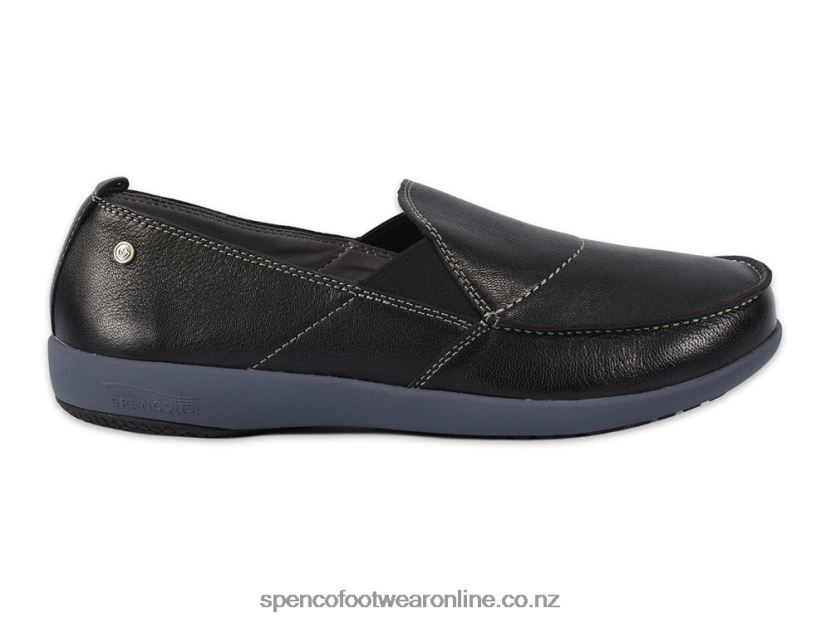 Spenco Footwear Men's Siesta Leather Slip-On 426V8T877 Black