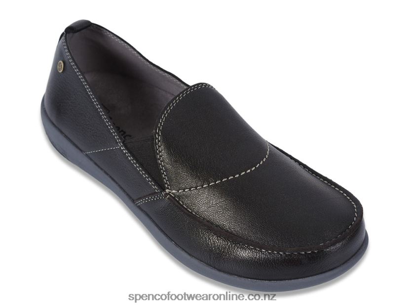 Spenco Footwear Men's Siesta Leather Slip-On 426V8T877 Black