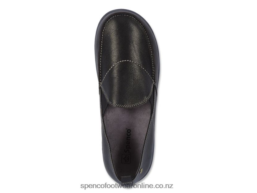 Spenco Footwear Men's Siesta Leather Slip-On 426V8T877 Black