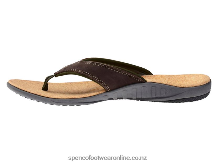 Spenco Footwear Men's Yumi Leather 426V8T830 Dark Brown