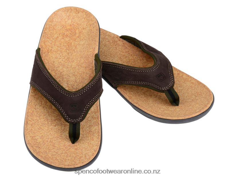 Spenco Footwear Men's Yumi Leather 426V8T830 Dark Brown