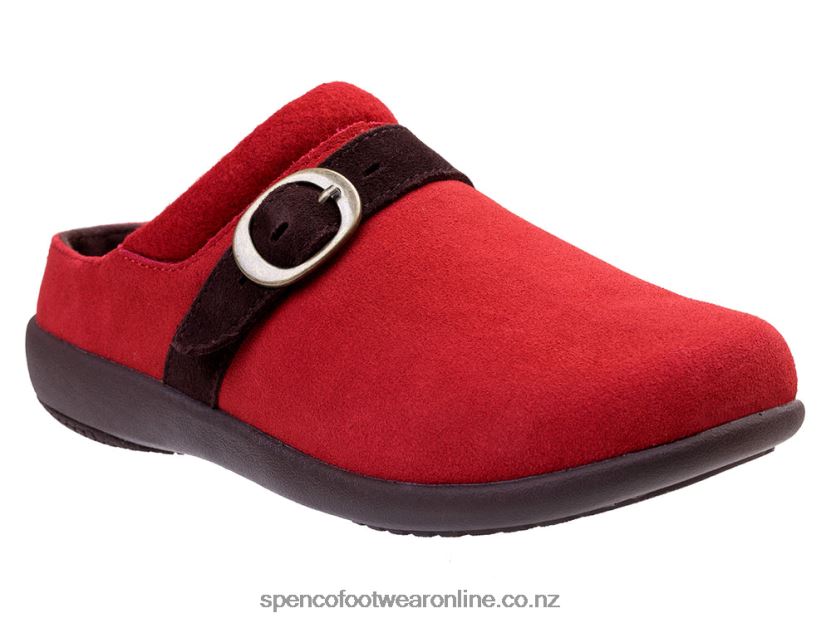 Women Spenco Footwear Ashley Suede 426V8T370 Red