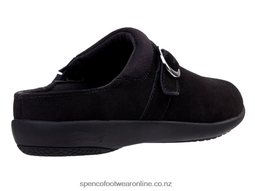 Women Spenco Footwear Ashley Suede 426V8T371 Black