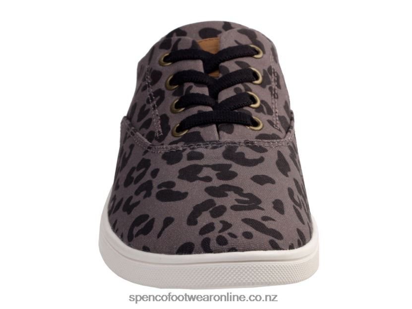 Women Spenco Footwear Khloe Kick Leopard Print 426V8T308 Charcoal Leopard