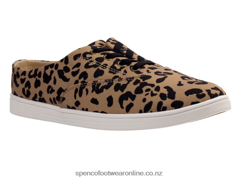 Women Spenco Footwear Khloe Kick Leopard Print 426V8T310 Tan Leopard