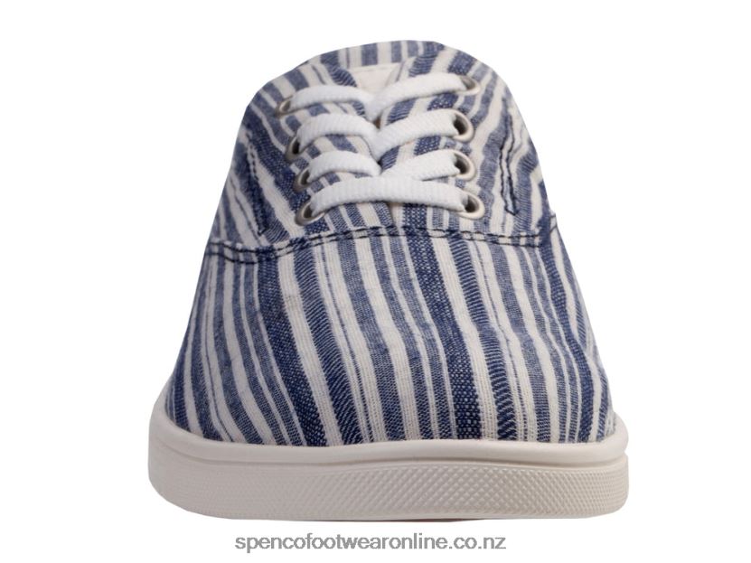 Women Spenco Footwear Khloe Kick Stripe 426V8T311 Navy Stripe