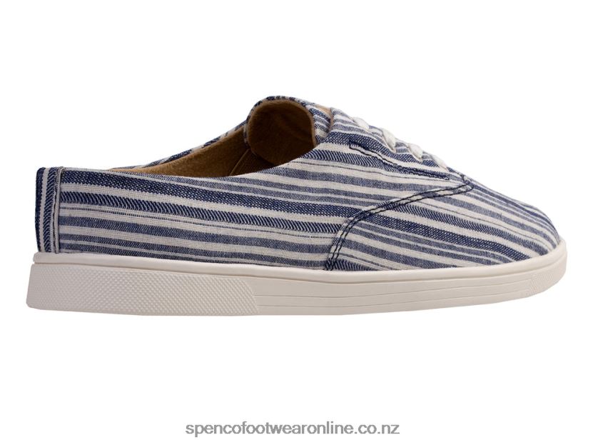 Women Spenco Footwear Khloe Kick Stripe 426V8T311 Navy Stripe