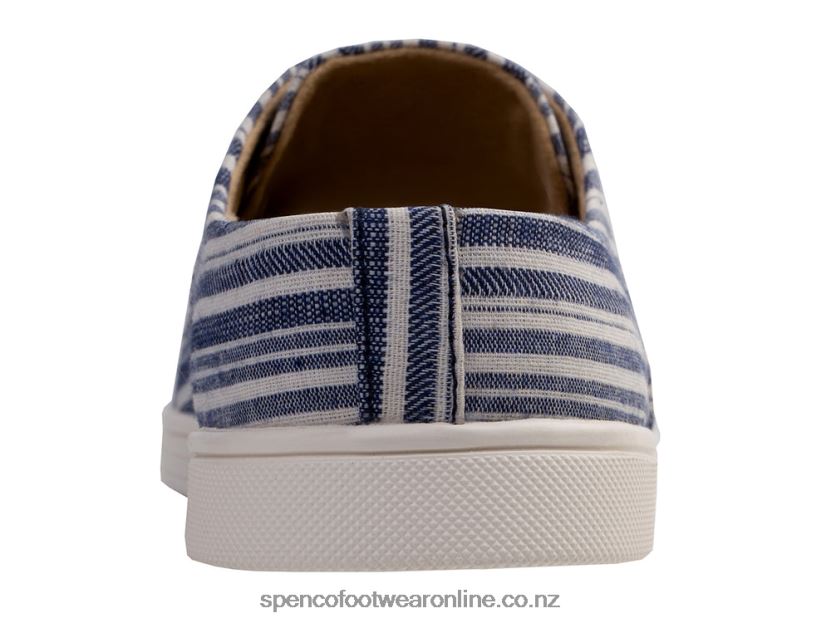 Women Spenco Footwear Khloe Kick Stripe 426V8T311 Navy Stripe