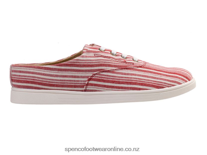 Women Spenco Footwear Khloe Kick Stripe 426V8T312 Red Stripe
