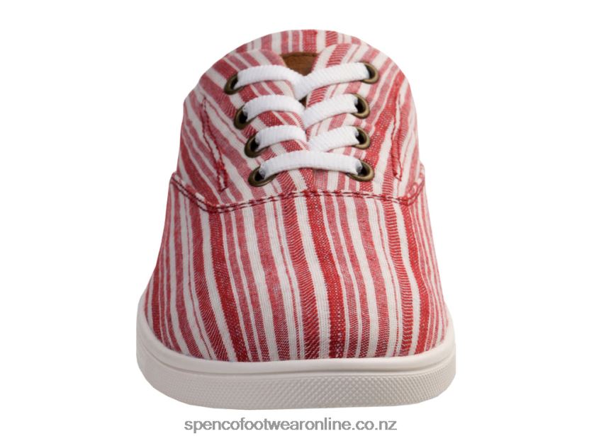 Women Spenco Footwear Khloe Kick Stripe 426V8T312 Red Stripe