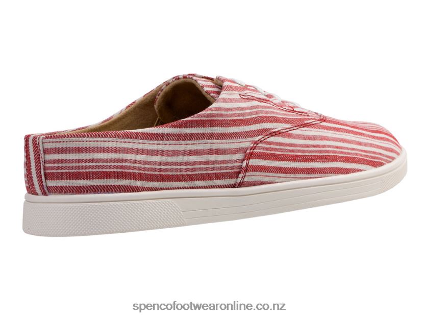 Women Spenco Footwear Khloe Kick Stripe 426V8T312 Red Stripe
