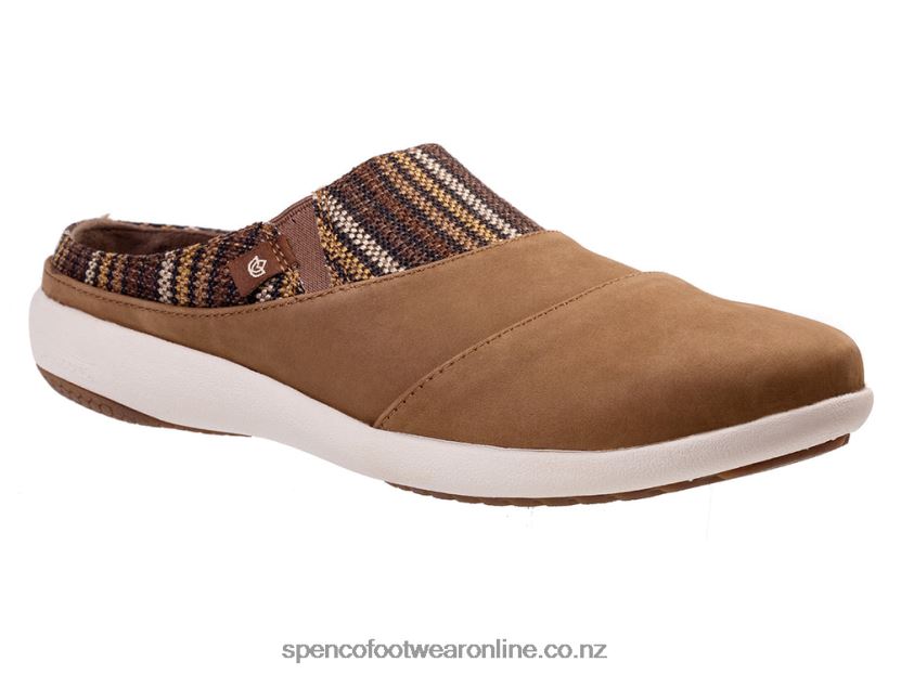 Women Spenco Footwear Siesta Nuevo Stripe 426V8T401 Chocolate
