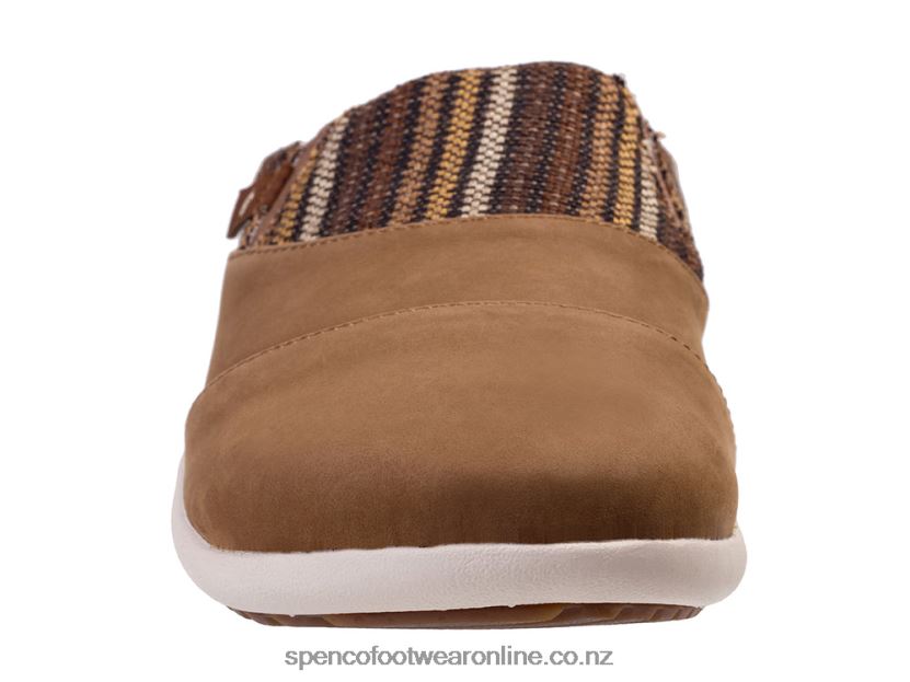 Women Spenco Footwear Siesta Nuevo Stripe 426V8T401 Chocolate