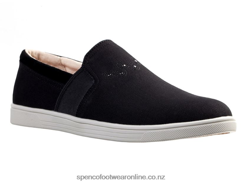 Women Spenco Footwear Waterfront Canvas 426V8T289 Black