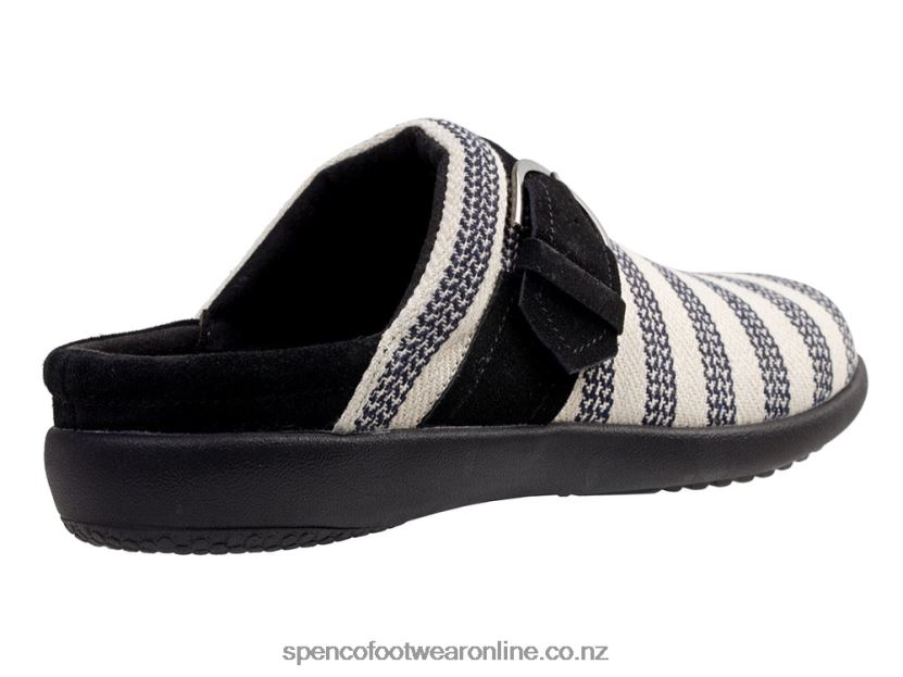 Women Spenco Footwear Aria Stripe Slide 426V8T347 Black