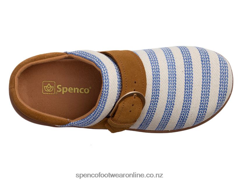 Women Spenco Footwear Aria Stripe Slide 426V8T349 Yellow