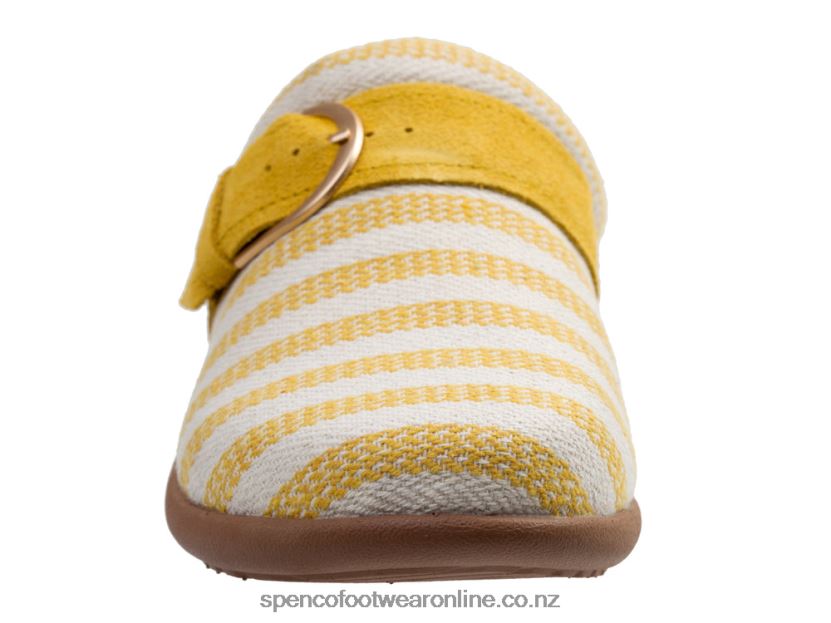 Women Spenco Footwear Aria Stripe Slide 426V8T349 Yellow