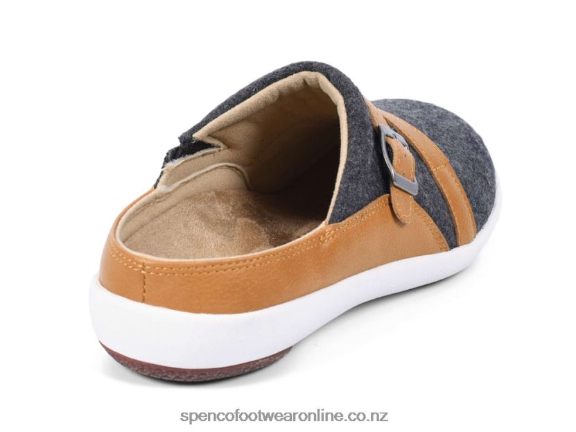 Women Spenco Footwear Ashton Wool Slide 2020 426V8T590 Charcoal/Tan