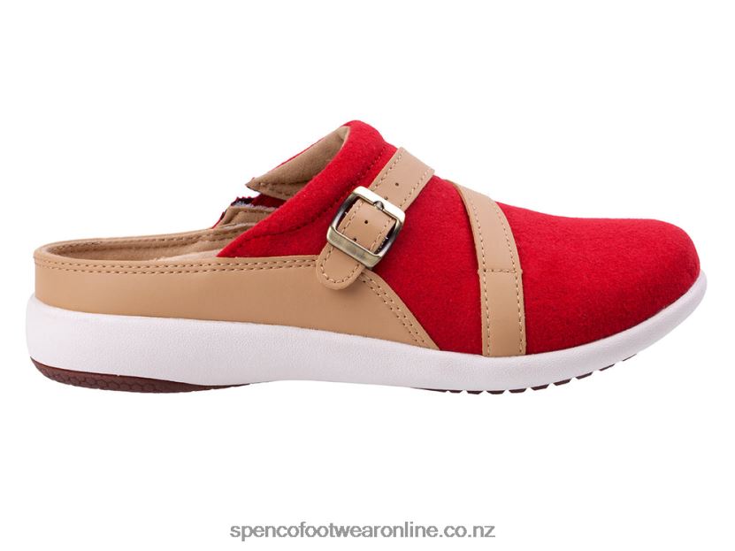 Women Spenco Footwear Ashton Wool Slide 426V8T592 Baked Apple