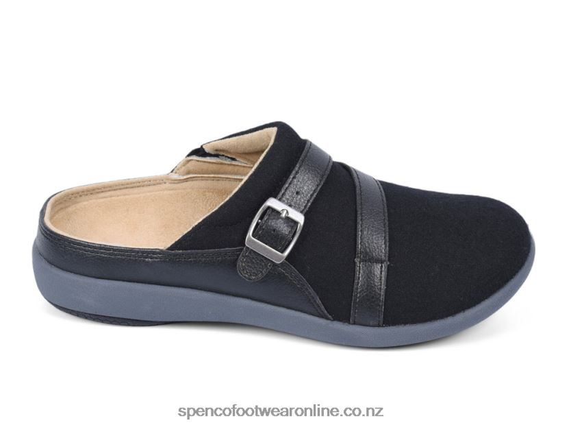 Women Spenco Footwear Ashton Wool Slide 426V8T593 Black