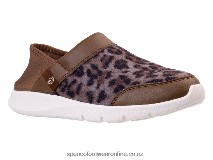 Women Spenco Footwear Cabriolet Slip-on 426V8T433 Brown Leopard