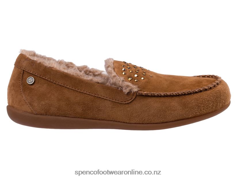 Women Spenco Footwear Balboa Rhinestone 426V8T732 Brown