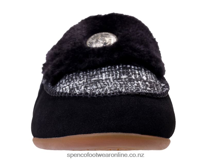 Women Spenco Footwear Birch Tweed Slipper 426V8T673 Black