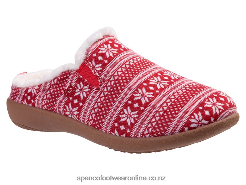 Women Spenco Footwear Dundee Fair Isle 426V8T677 Red