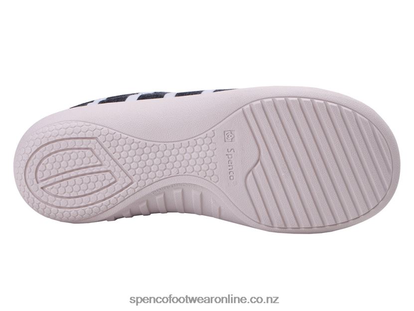 Women Spenco Footwear Dundee Stripe Slipper 426V8T758 Black/White