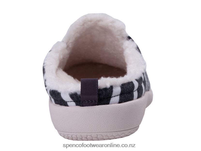 Women Spenco Footwear Dundee Stripe Slipper 426V8T760 Grey/White