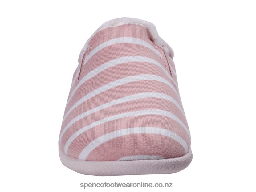 Women Spenco Footwear Dundee Stripe Slipper 426V8T761 Pink/White