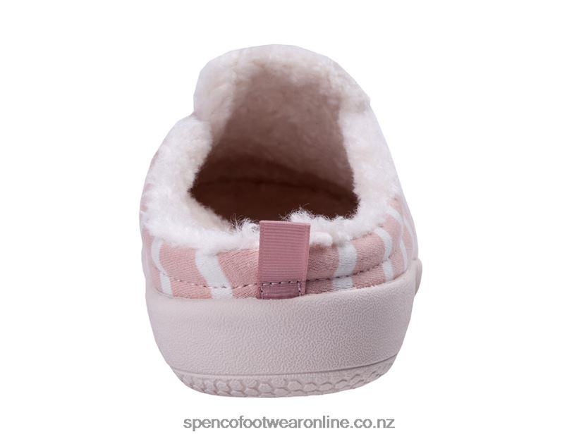 Women Spenco Footwear Dundee Stripe Slipper 426V8T761 Pink/White