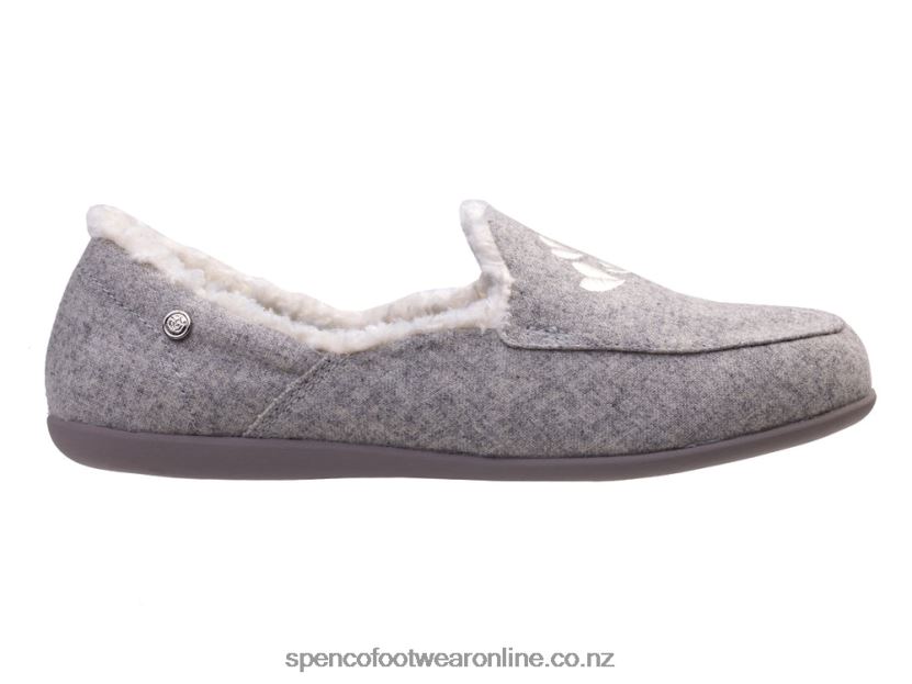 Women Spenco Footwear Heavenly Slipper 426V8T668 Grey Hearts
