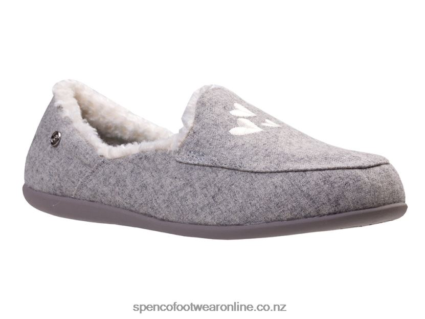 Women Spenco Footwear Heavenly Slipper 426V8T668 Grey Hearts