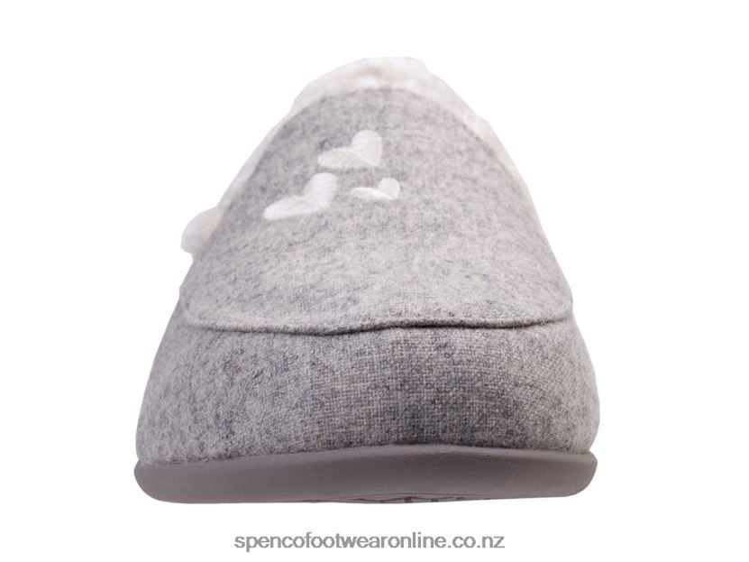 Women Spenco Footwear Heavenly Slipper 426V8T668 Grey Hearts
