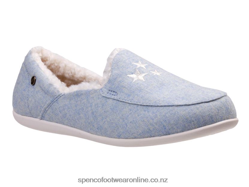 Women Spenco Footwear Heavenly Slipper 426V8T669 Light Blue Stars