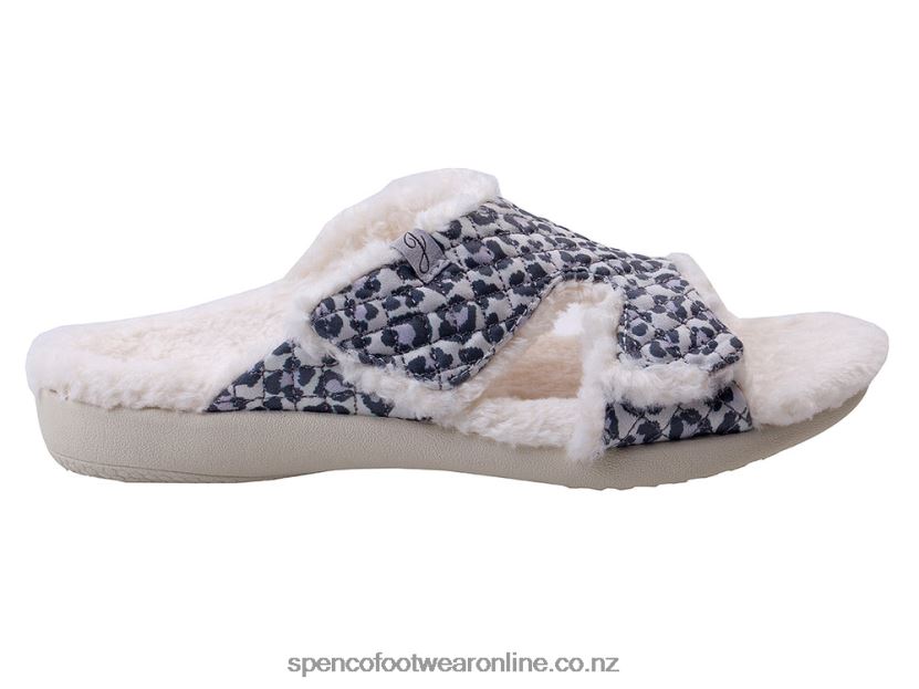 Women Spenco Footwear Janie Slipper 426V8T752 Snow Leopard