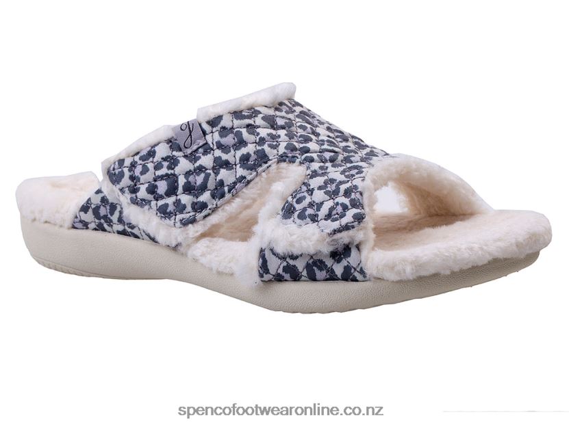 Women Spenco Footwear Janie Slipper 426V8T752 Snow Leopard