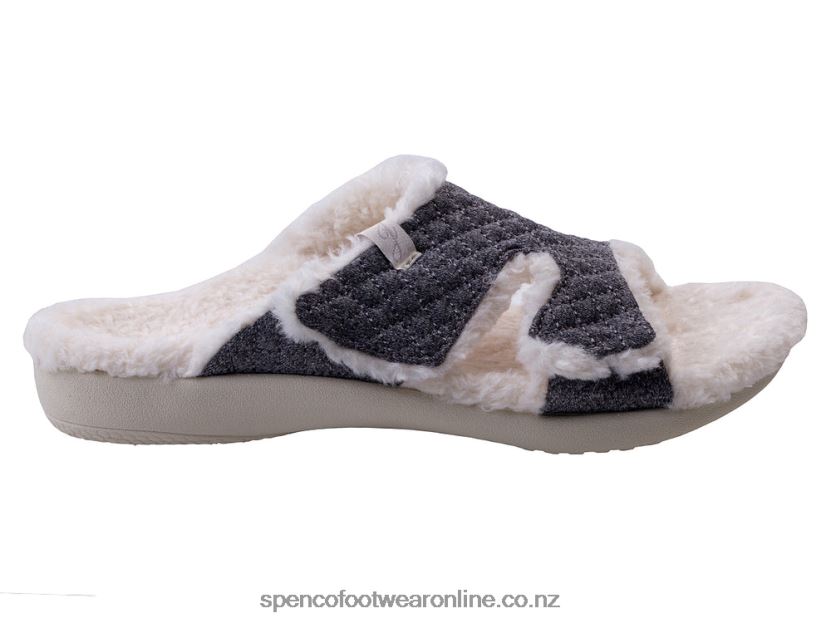 Women Spenco Footwear Janie Slipper 426V8T756 Heathered Grey
