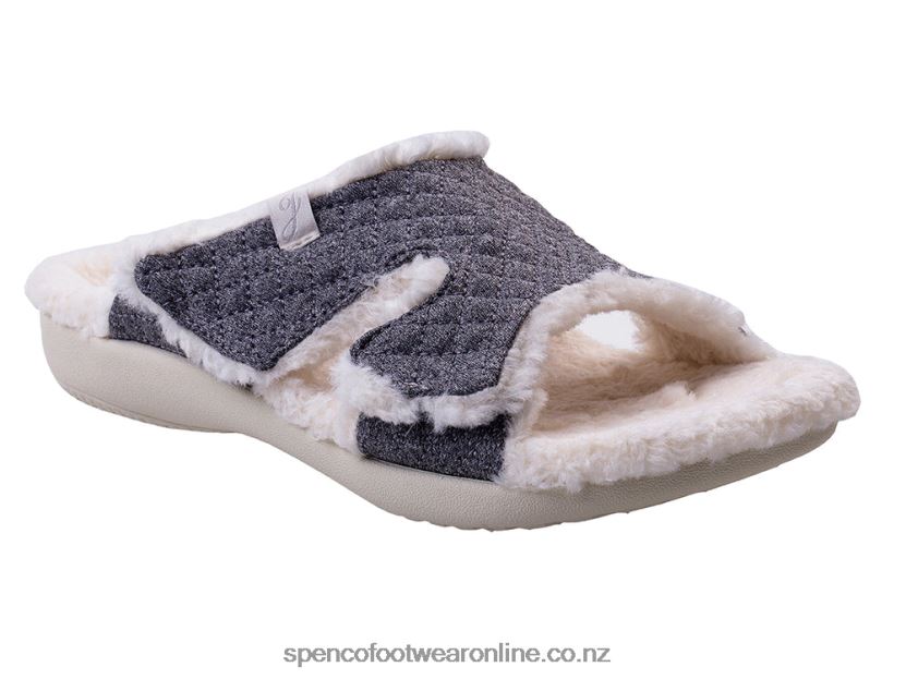 Women Spenco Footwear Janie Slipper 426V8T756 Heathered Grey