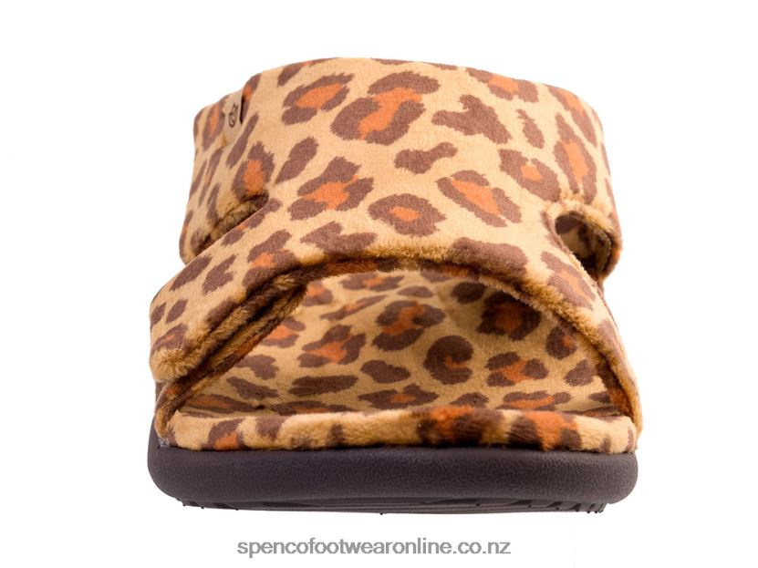 Women Spenco Footwear Kholo Visa Slipper 426V8T694 Tan Leopard