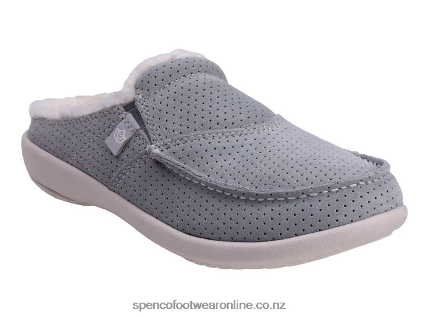 Women Spenco Footwear Siesta Plush Slide 426V8T771 Mirage Grey