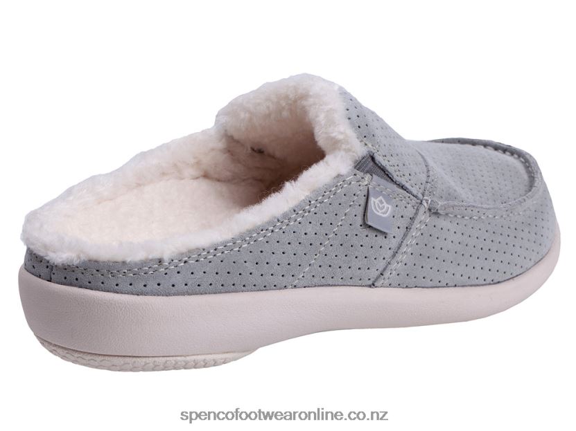 Women Spenco Footwear Siesta Plush Slide 426V8T771 Mirage Grey