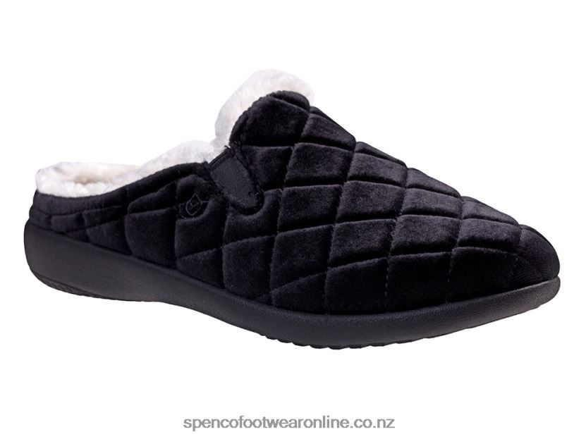 Women Spenco Footwear Velveteen Slipper 426V8T712 Black