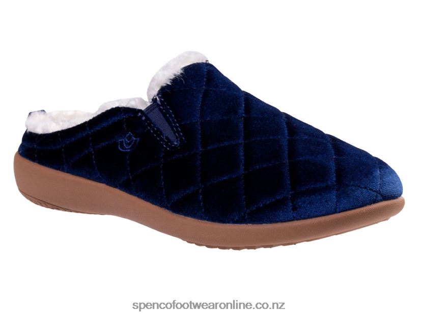 Women Spenco Footwear Velveteen Slipper 426V8T714 Navy