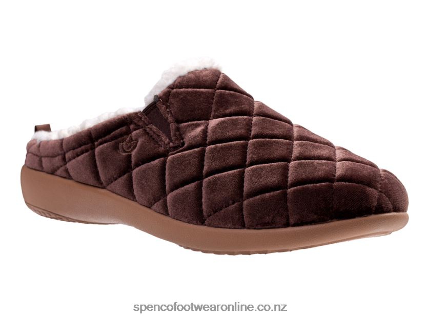 Women Spenco Footwear Velveteen Slipper 426V8T716 French Roast