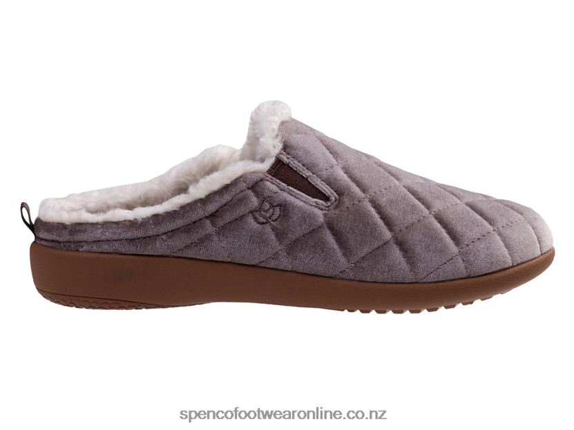 Women Spenco Footwear Velveteen Slipper 426V8T717 Grey