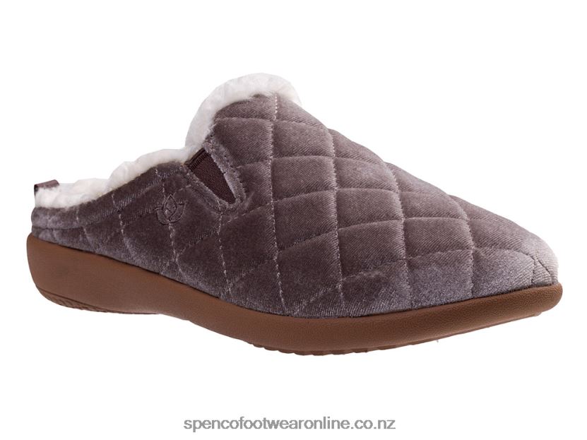 Women Spenco Footwear Velveteen Slipper 426V8T717 Grey