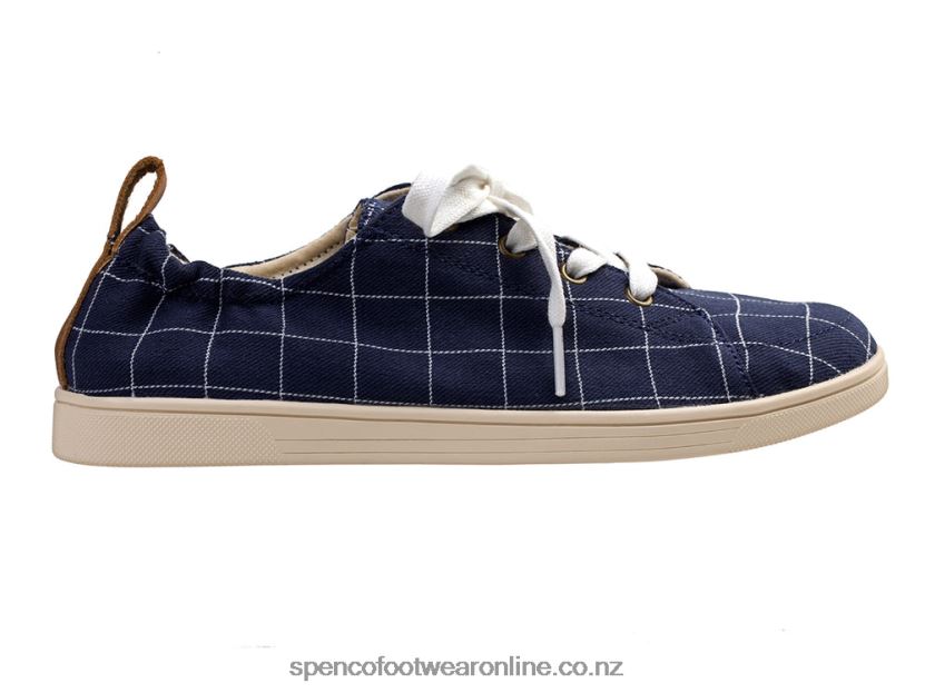 Women Spenco Footwear Windowpane Sneaker 426V8T322 Navy