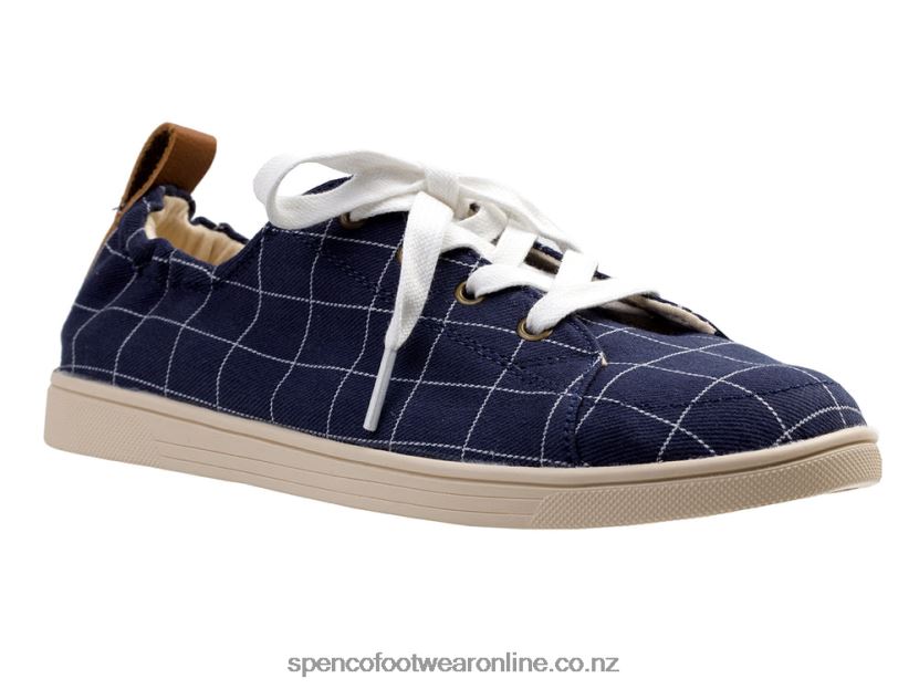 Women Spenco Footwear Windowpane Sneaker 426V8T322 Navy